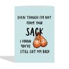 Rude Fathers Day Card - Step Dad - Ballsack -