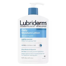 Lubriderm Daily Moisture Hydrating Body and Hand Lotion with Vitamin B5, Non-Greasy, 16 fl. oz