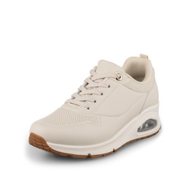 Zapatillas de Tenis para Mujer con Plantilla de Espuma y Plantilla Elástica - Comodidad y Amortiguación (Beige, Adulto, Mujer, 24.0 cm, Medición, Sistema Tallas Calzado JP)