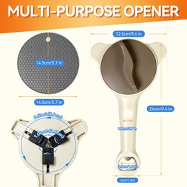 4-in-1 Jar&Bottle Opener Set,2 Pack with Non-Slip Grip Pad