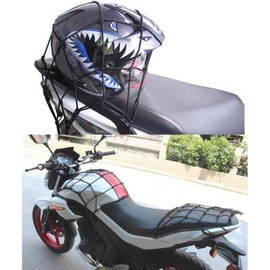 ihreesy Bicycle Luggage Net,Rack Bungee Net Nylon Tension Net Elastic Motorcycle Cargo Bungee Net Luggage Bungee Net with Hooks,30cm x 30cm,Black