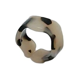 YZYDF Opening Ring Leopard Print Ring Woman Finger Ring Acrylic Material Finger Jewelry Suitable for Any Occasion, 18MM;1CM