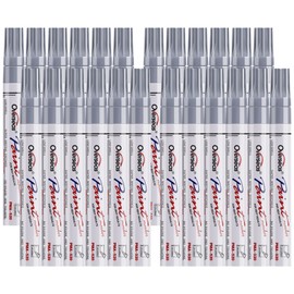 Overseas Paint Pens Paint Markers Bulk - 24 Pack Silver Permanent Oil Based Markers Set, Quick Dry, Waterproof, Medium Tip Marker Pens for Metal, Rock, Ceramic, Wood, Plastic, Canvas, Glass, Rubber