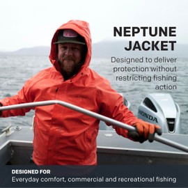 Grundens Men’s Neptune Commercial Fishing Jacket | Waterproof, Adjustable, Green, Small