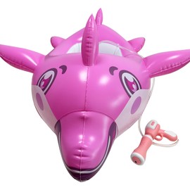 Pool Float Kids with Water Gun - Inflatable Shark Toddler Pool Floaties, Pool Toys for Kids Ages 3-10, Swimming Floats with Water Cannon for Lake Beach Pool Party (Pink Dolphin)