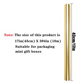 Trrrioosy Matte Wrapping Paper Solid Color Matte Paper Gift Wrapping Paper for Wedding,Birthday,Christmas,DIY Bouquet,Baby Shower -17 Inches X 32.8 Feet (Golden)