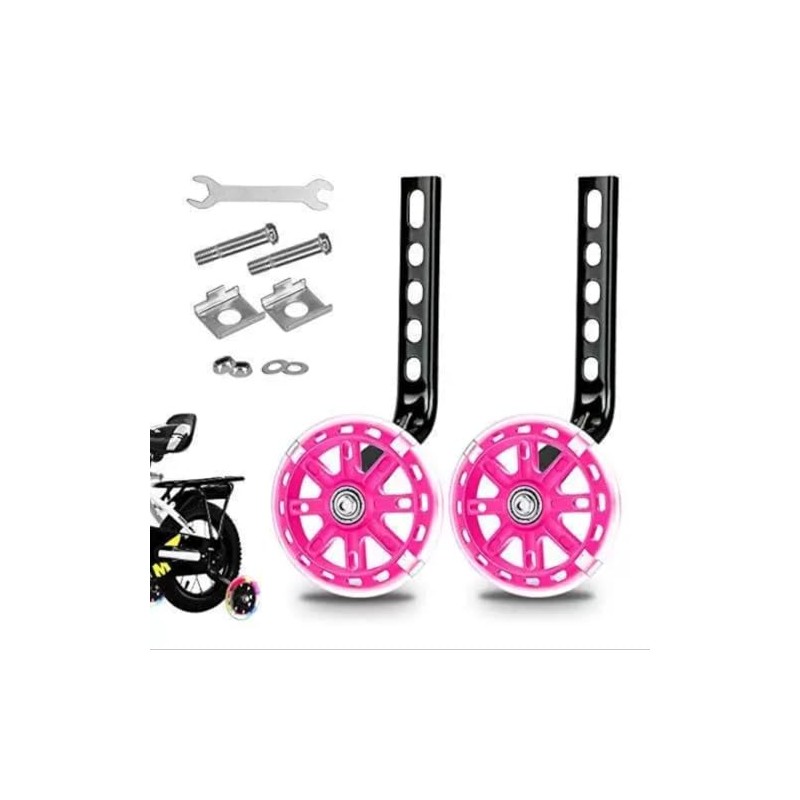 Takelablaze Bike Training Wheels Mute Flash Wheels Adjustable Bicycle Stabilizer