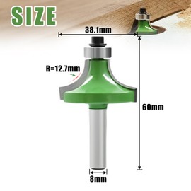 NICAVKIT Rounding Cutter 8 mm Shank, Radius 12.7 mm, Carbide Round Cutter for Router with Ball Bearings, Rounding Cutter for Woodworking, Edge Cutter Radius Cutter