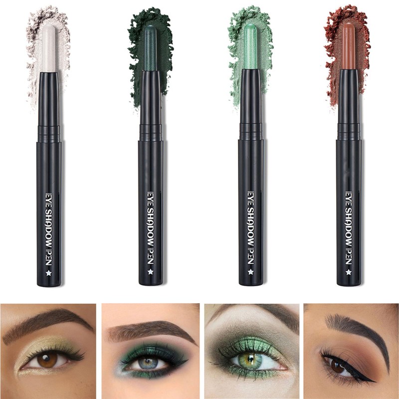 Dark Green Eyeshadow Stick, Smokey Gothic Metallic Glitter Pencil |