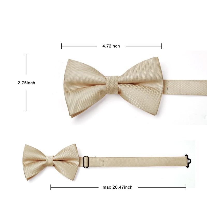 HISDERN Bow Tie Pre-Tied Men's Bow Tie with Pocket Square
