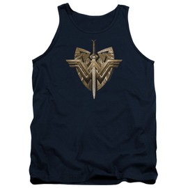 Wonder Woman Movie Sword Emblem-Adult Tank-Navy-Md