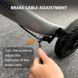 HEALTHBAZAAR 3 Wheels Rollator Walker for Seniors, Foldable Lightweight Walker with Detachable Tray and Storage Bag, Invisible Brake Line, 6 Levels Height Adjustable, 10'' Front Wheels