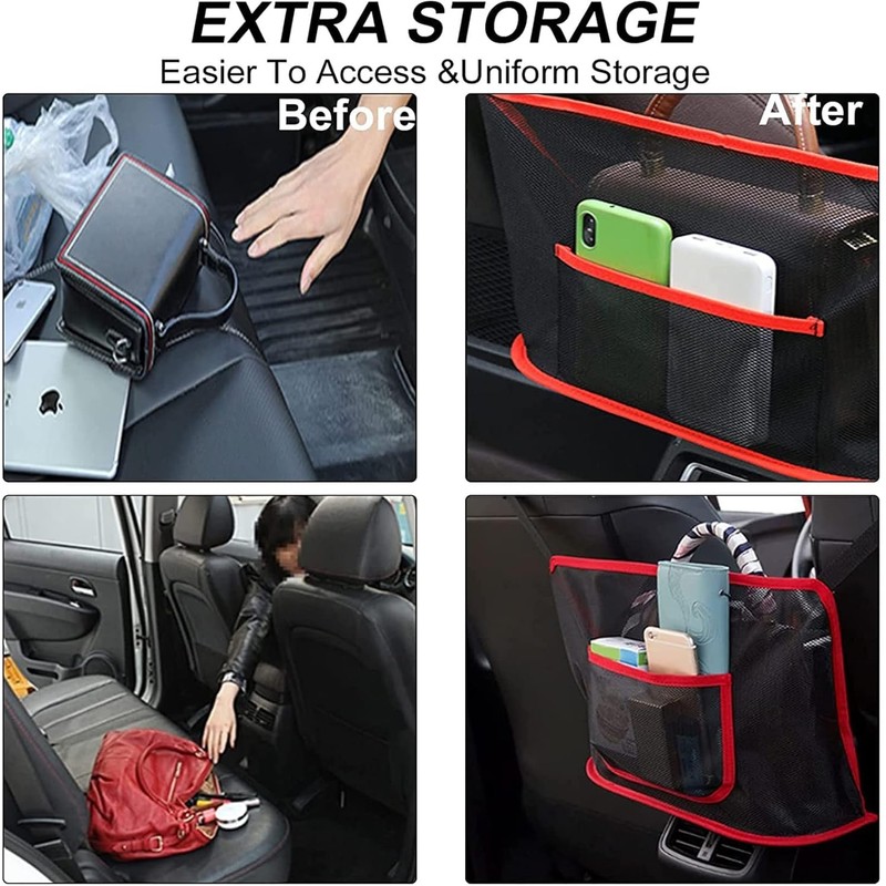 Qkiky Purse Holder for Car - Net Pocket Handbag Holder