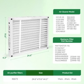 Sikidink X6673 Furnace Filter 20x25x5 MERV 11 Replacement Compatible with Lennox X6673 HCF20-11 HVAC,Foldable,Actual Size: 19.75 x 24.75 x 4.38 in (2-Pack)