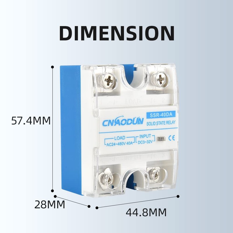 CNAODUN Solid State Relay SSR-40DA with Heat Sink DC to