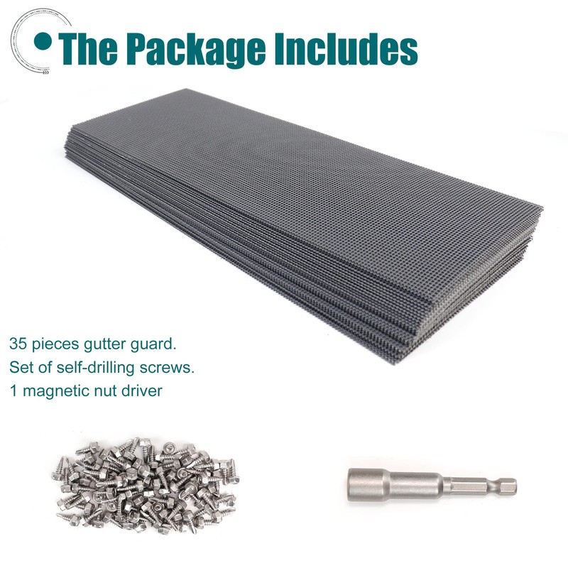 Daisypower Gutter Guards,4", 5", 6" Stainless Steel DIY Leaf Protection,Micro-Mesh
