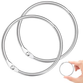 Yutzhre 80Pcs 2 Inch Loose Leaf Binder Book Rings, with Metal Nickel Plated for Key,and Index Cards, for School, Home, or Office, Silver