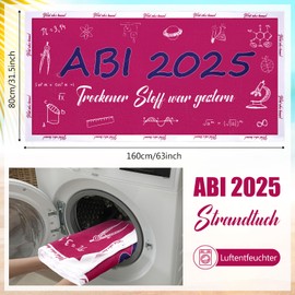 Namalu ABI 2025 Bath Towel Gifts Beach Towel Graduation 2025 160 x 80 cm Towel Beach Towels Shower Towel Bath Towel for Graduation Birthday Shower Swimming (Ruby Red)