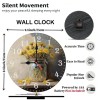 Luxury Custom Wood Wall Clock 25cm Square with Inlaid Detailssheet