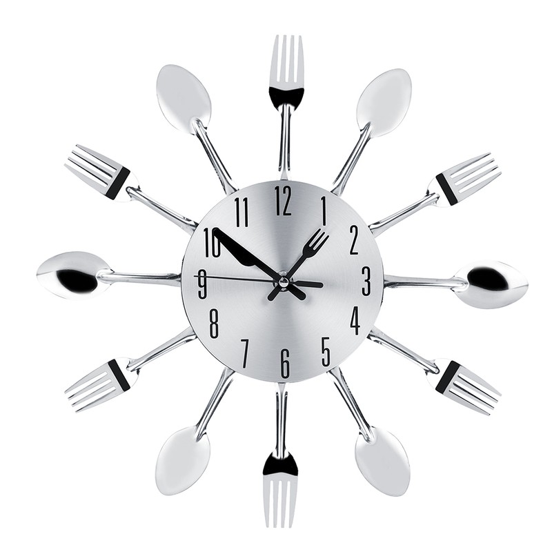 Stainless Steel Cutlery Clock Knife and Fork Spoon Wall Clock