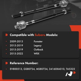 A-Premium 2 x Front Inner Tie Rod Ends, Compatible with Subaru Outback 2015-2019, Forester 2009-2013, Legacy 2015-2019, WRX 2015-2022