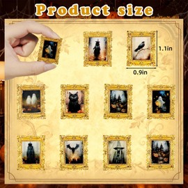 10 Pcs Miniature Accessories of Magic Frames Tiny Scary Photo Frames for Magic Witchy Mini House Diorama Decortion