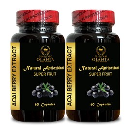 OLANTA TRADE SOLUTION ACAI Berry Extract - Organic Acai Berry Powder from Whole Berries, Antioxidant-Rich Acai Berry Organic The Ultimate Super Fruit - 2 Bottles 120 Capsules