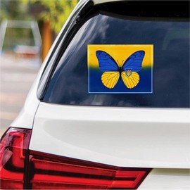Stand with Ukraine Sticker Vinyl Decal, Stand with Volodymyr Zelensky Sticker, Support Ukraine, Ukrainian Flag Bumper Sticker, VP15188-6" x 4.5"
