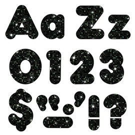 TREND enterprises, Inc. T-79944 Black Sparkle 4" Casual Combo Ready Letters
