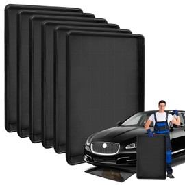 Teodute 6Pcs Extra Large Car Oil Drip Pan- 35.4 x 24 x1.6 Inches Oil Drain Pan for Oil Change- Oil Drip Tray for Under Car Plastic Oil Tray, Oil Catch Pan Replacement Tray to Keep Garage Floor Clean