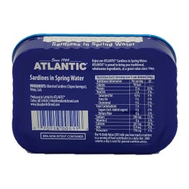 ATLANTIC - Wilde gefangene Sardinen, Keto & Paleo-freundlich, insgesamt 630 ml (sechs Dosen) (Quellwasser)