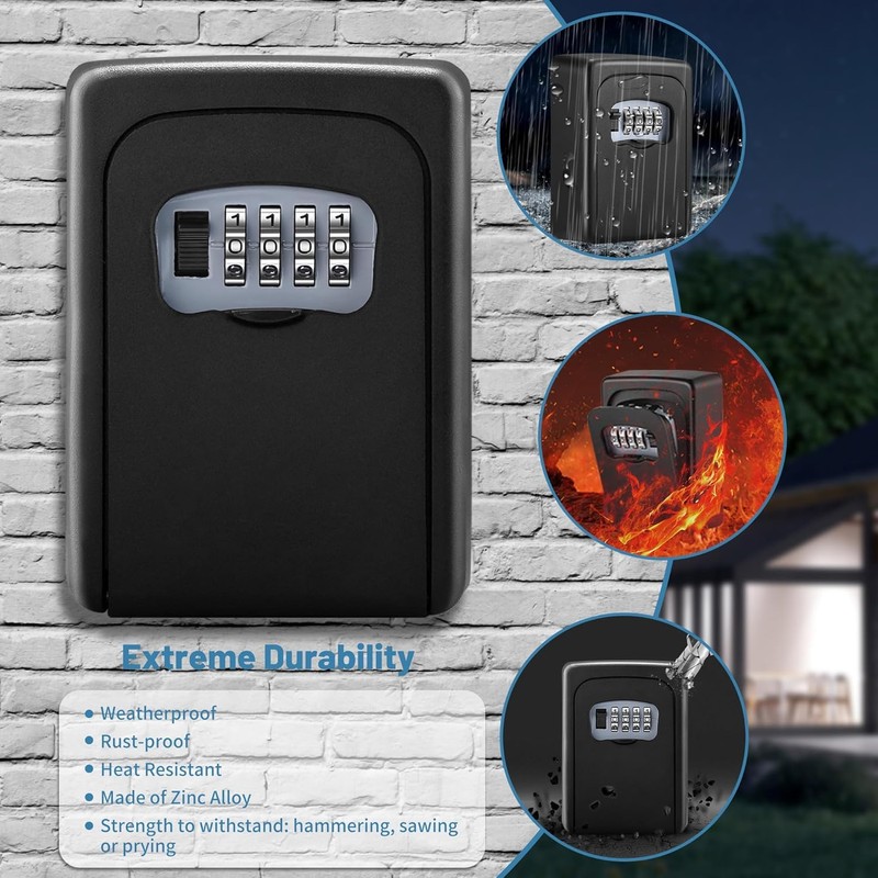 Key Lock Box for Outside - Sturdy and Durable Lock