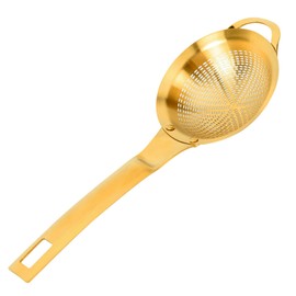 Snailhouse Small Fine Mesh Strainer, 3.15 Inches Stainless Steel Mini Metal Tea Matcha Juice Strainer Sifter Sieve with Handle for Kitchen, Gold
