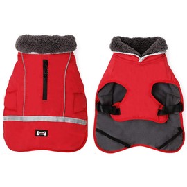 Abrigos para perros en climas fríos para perros pequeños, medianos y grandes Actividades al aire libre en interiores: chaquetas de invierno abrigadas para perros Chaquetas impermeables a prueba de viento reflectantes para perros de estilo retro