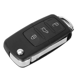 Car Key Folding Key Remote Control Housing Key with 3 Buttons and Blank Type HU66 HAA Compatible with Volkswagen VW Vehicle Models