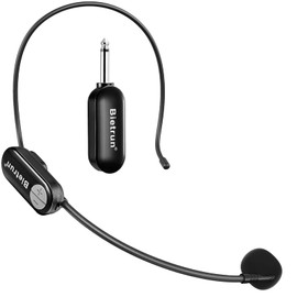 Bietrun Wireless Microphone Headset with 1/4''Plug, 165ft Range, UHF Wireless Headset Mic & Handheld Mic 2 in 1, for Karaoke Speaker, Amplifier, Speakers, PA System, Teaching, Fitness (Black)