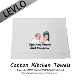 LEVLO GR Baking Fans Gift You're My Favorite Idiot Sandwich Kitchen Towel Dish Cloths Funny Baker New Home Gift for Her Him (Idiot Sandwich)