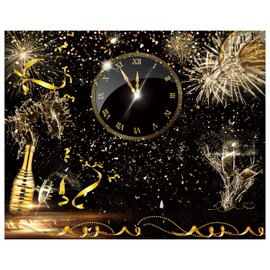 YYNXSY 8X6FT Happy New Year Backdrop Black and Gold Photography Background Cheers to The New Year Count Down Eve Party Backdrop Decoration Supplies Photo Booth Props YY-11503