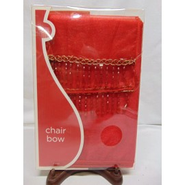 Target 2008 Red Christmas Chair Bows Gold Trim and Hanging Beads (2 pack) NIB