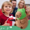 WUFUVAP Cute Capybara Plush with Wearable Frog Hat 12inch Kawaii