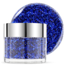 EODCI Dipping Powder, 28 g Blue Sequins Nail Dipping Powder, Nail Dipping Powder, French Nails Art Starter, Nail Dipping Powder Manicure Nail Art Set, No Need Nail Lamp