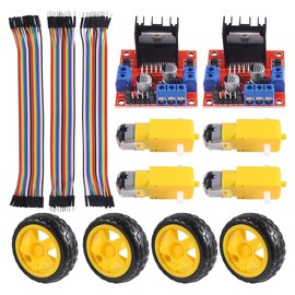 2PCS FONGKNOX L298N Motor Drive Controller Board Stepper Motor Control Module TT Motor Control Module Dual H-Bridge with 4 DC Motor and Smart Car Wheel Compatible with Arduino