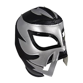 RAYMAN Adult Lucha Libre Wrestling Mask (pro-fit) Costume Wear - Black/Silver