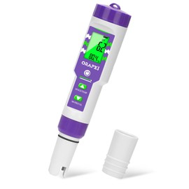 ORAPXI Pool pH Meter and Salinity Tester 6 in 1 Salinity pH ORP TDS EC and Temp Tester pH and Salt Meter Saltwater Pool Test Kit for Swimming Pool Hot Tubs and Spas