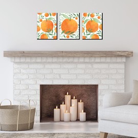 Big Dot of Happiness Little Clementine - Orange Citrus Kitchen Wall Art and Kids Room Decor - 7.5 x 10 inches - Set of 3 Prints