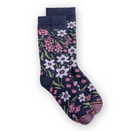 PISAC Women's Daisy Crew Socks, Navy, Small