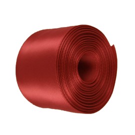 RED Rolled up 1-1/2" Single FACE Satin Ribbon 100% Polyester Choose Length (1-1/2" x 10 Yards)