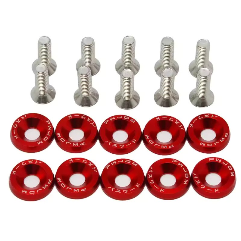 10-Piece M6 Car Fender Washer and Bolt Set for Bumper,