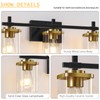 Spiglamm 3-Lights Black and Gold Bathroom Light Fixtures Over Mirror,