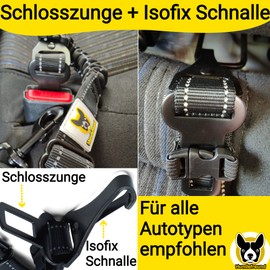 Hundefreund Dog Seat Belt for Car - Adjustable Safety Belt for Dogs with Shock Absorber - Extra Secure Seat Belt for All Car Types and Dog Breeds